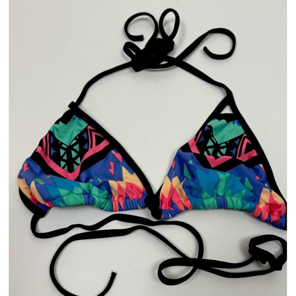 Eidon Triangle Bikini Top XL Strappy Halter Swim Southwestern Coastal Cowgirl‎